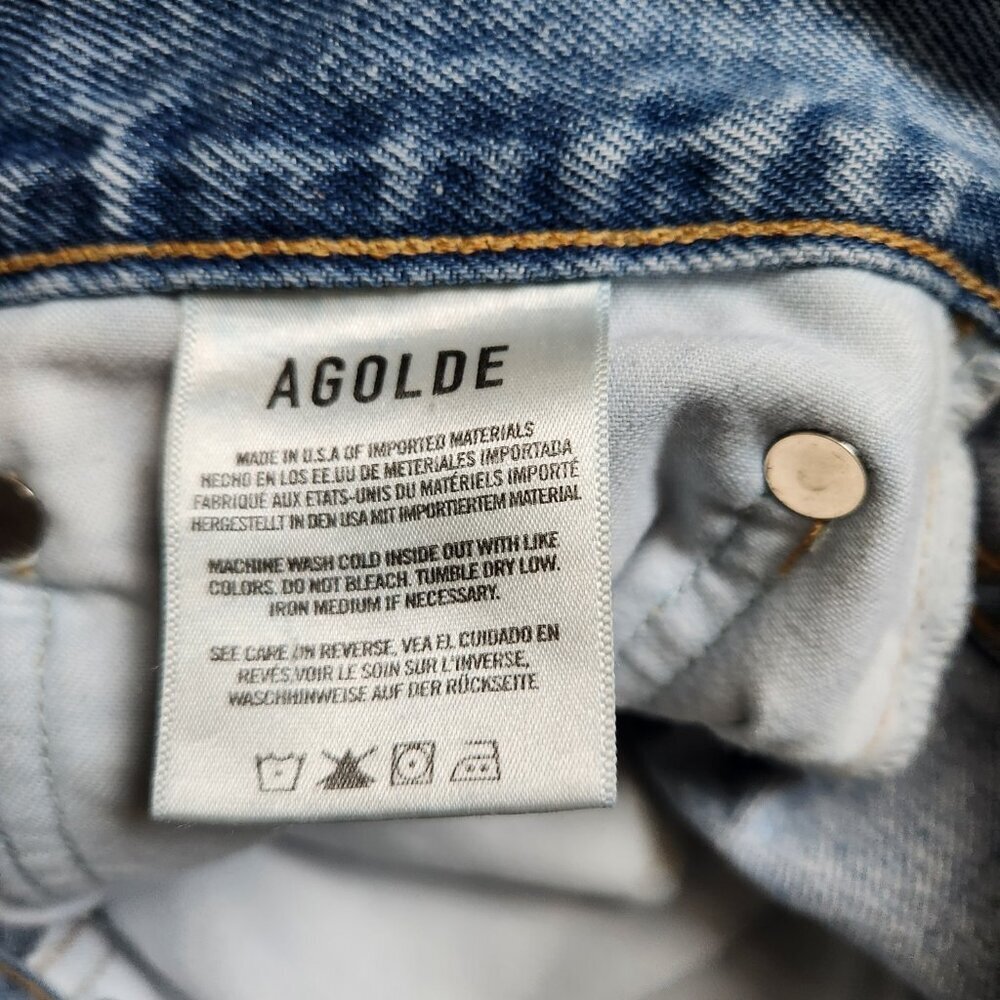 Agolde 90's Jean High Rise Loose Fit Jeans Womens Size 29 Distressed  A069C-811 - Picture 4 of 6